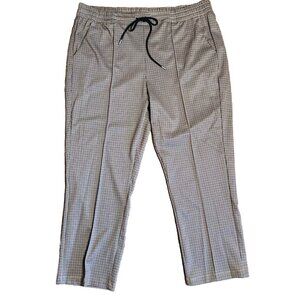 Zac & Rachel Pants Womens Size XL Brown Plaid Pull On Stretch Waist Drawstring